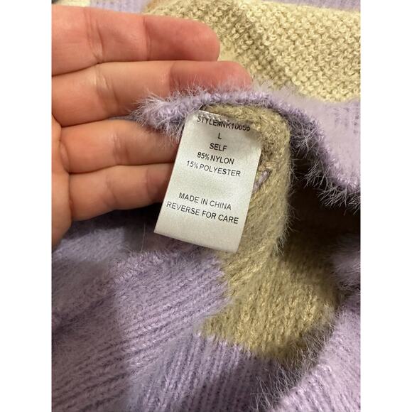 Lumiere Pastel Large Striped Soft Sweater Size Large - Picture 2 of 5